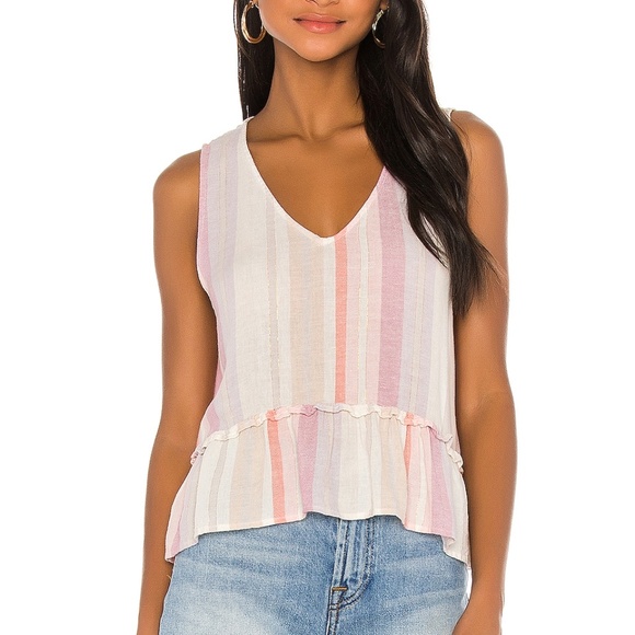 Rails Tops - Rails Mira Jewel Stripe Lurex Linen Blend Top NWT